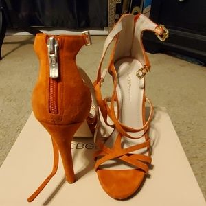 BCBG Tangerine Suede Heels